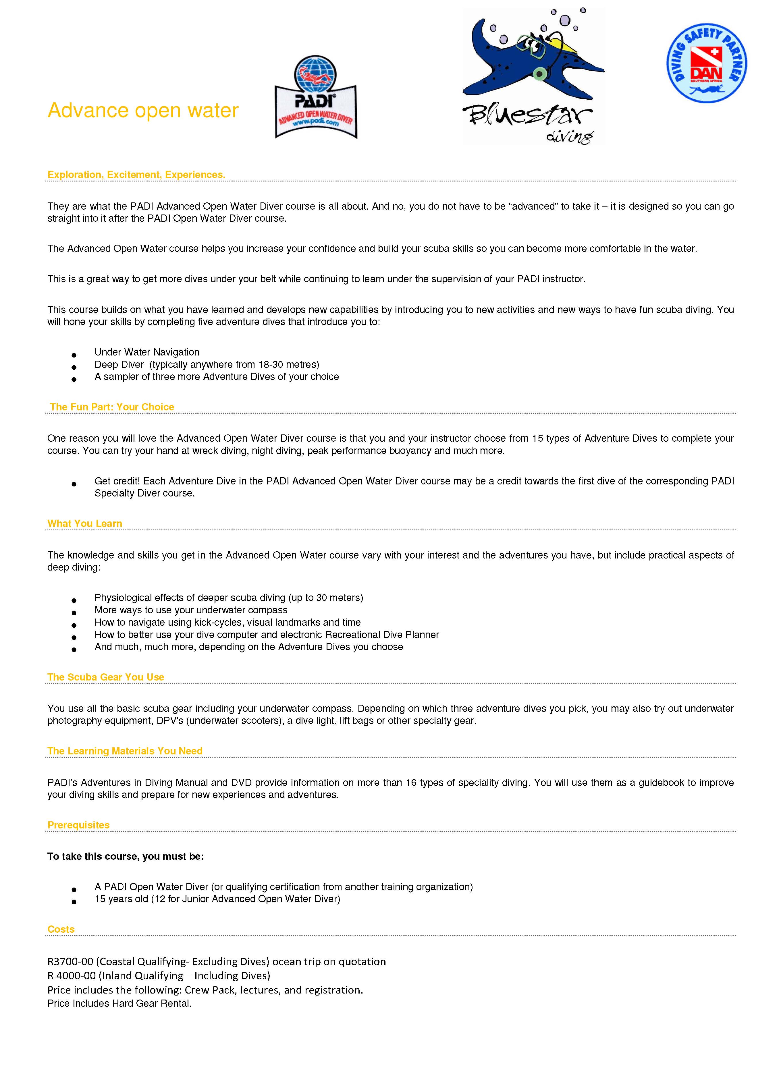 Microsoft Word - Advance open water info